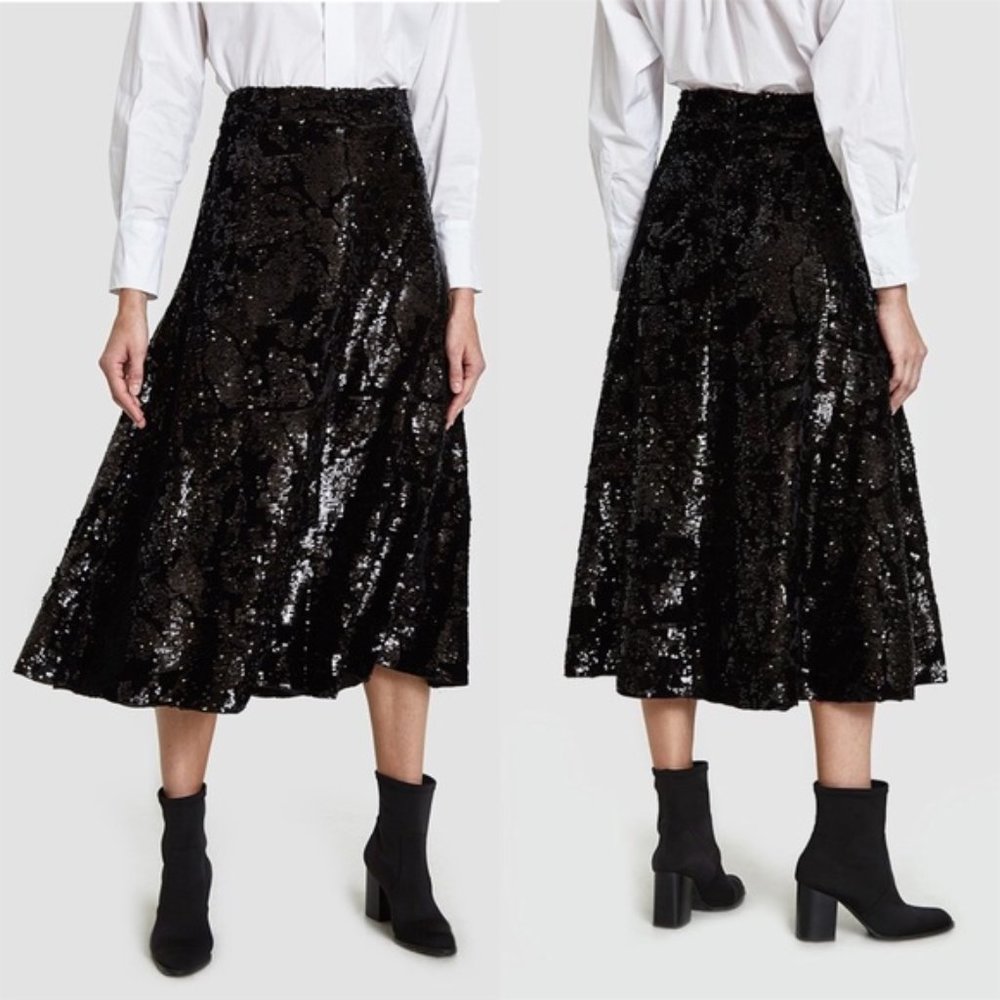 COPY - NWT Just Female Pallas Black Sequin Midi Skirt